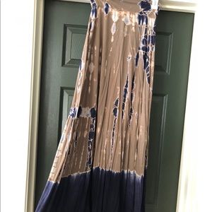 Tie dye floor length maxi skirt